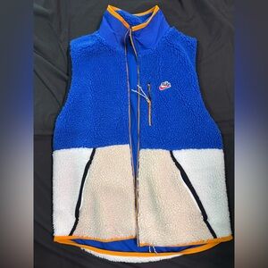 Nike Blue and Cream Fleece Vest